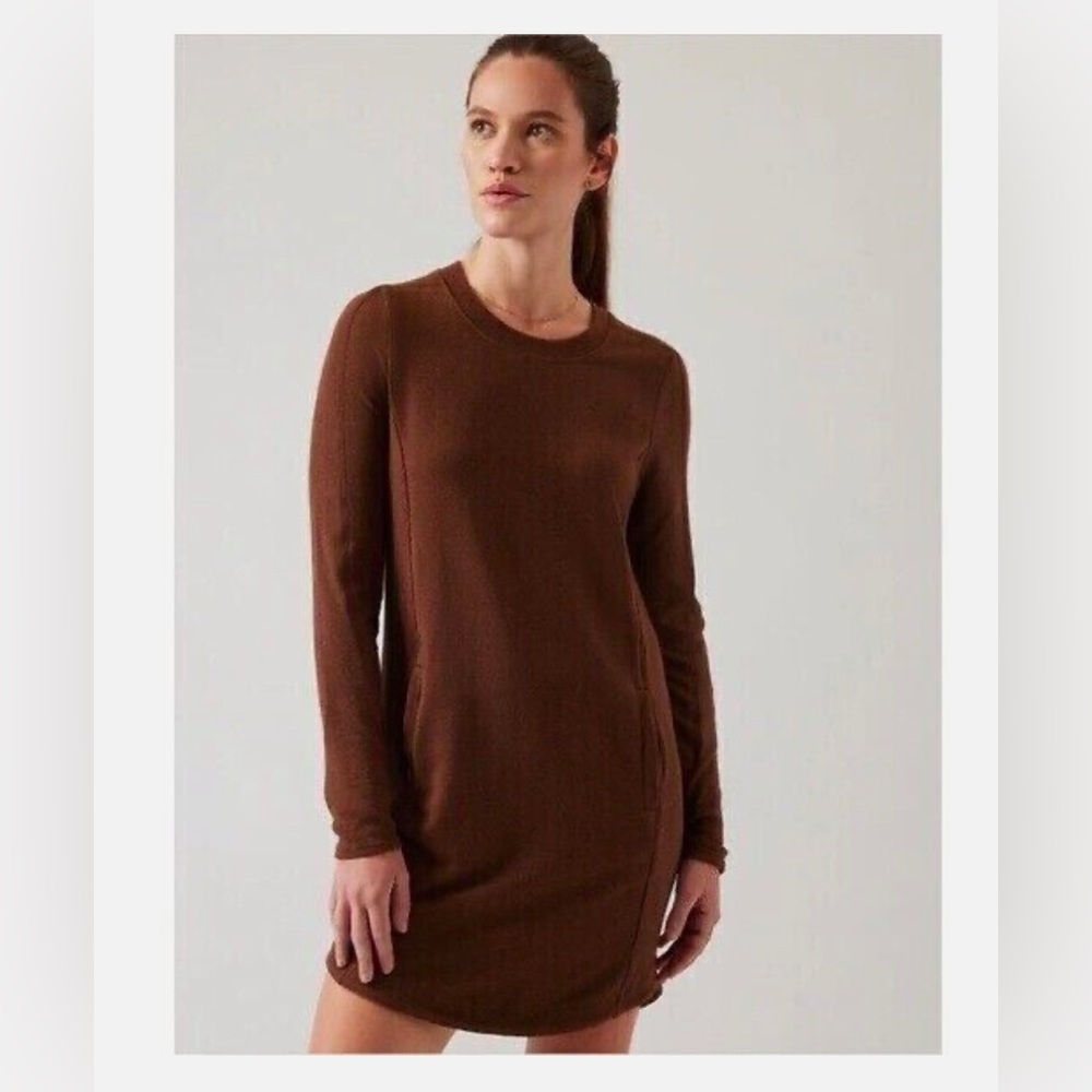 Athleta Brown Long Sleeve Dress